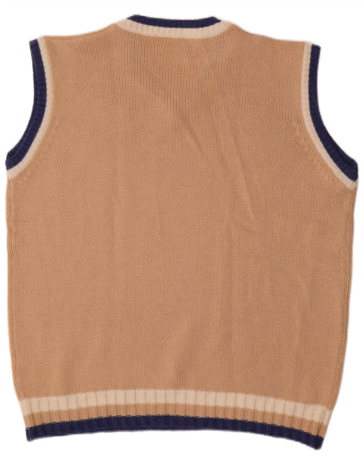 Vintage Ανδρικό Γραφικό Γιλέκο Tank Top Μεγάλο Μπεζ Ακρυλικό