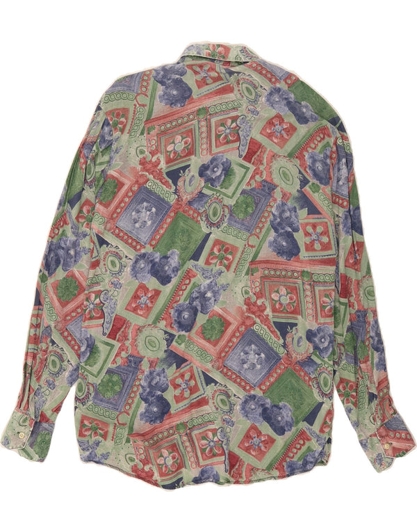 VINTAGE Mens Shirt Large Multicoloured Floral