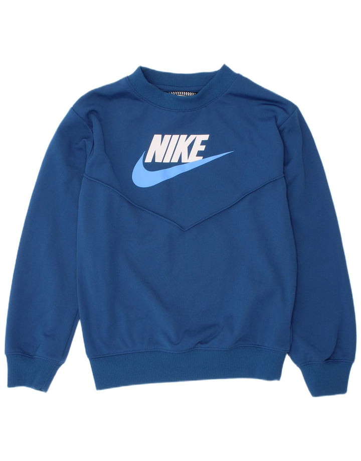 Γραφικό φούτερ Nike Boys Jumper 7-8 ετών XS Blue Polyester