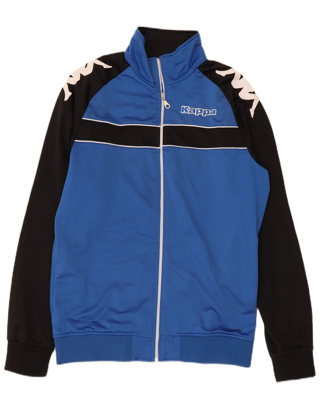 KAPPA Mens Graphic Tracksuit Top Jacket Large Blue Colourblock Polyester