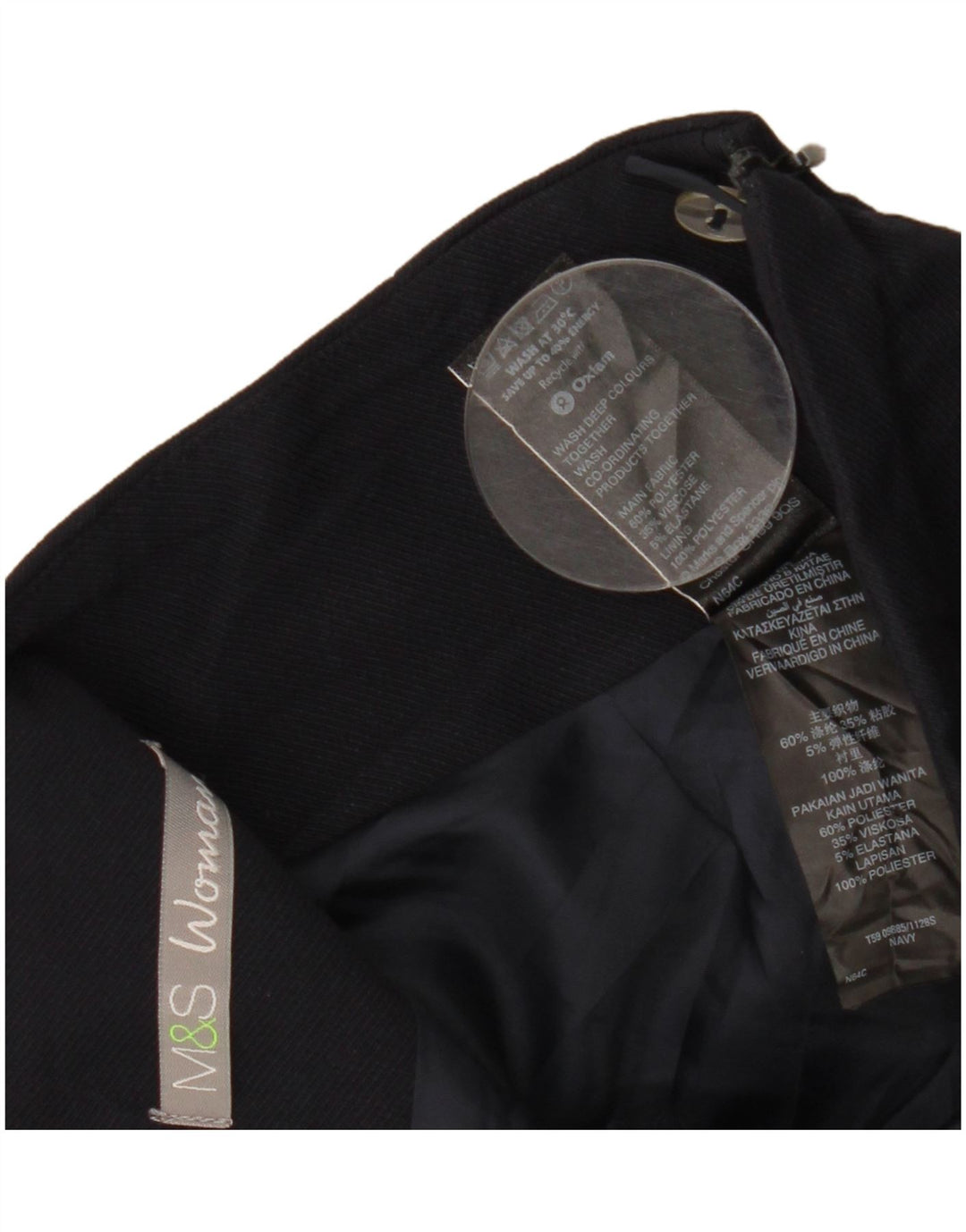 MARKS & SPENCER Γυναικεία ίσια φούστα UK 10 Small W30 Navy Blue Polyester
