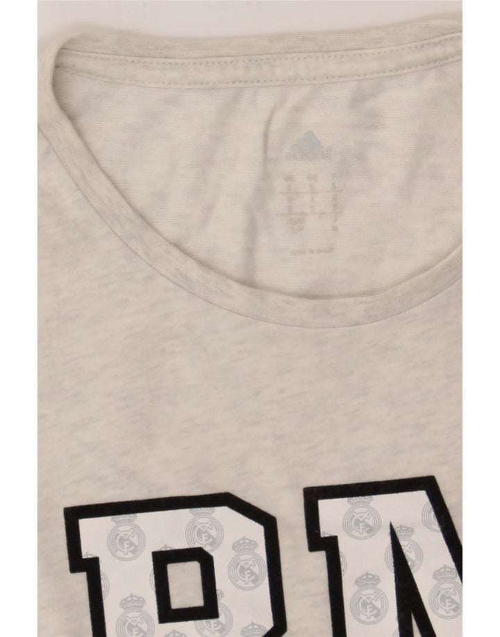 ADIDAS Mens Graphic T-Shirt Top Small Grey Cotton Vintage Adidas and Second-Hand Adidas from Messina Hembry 