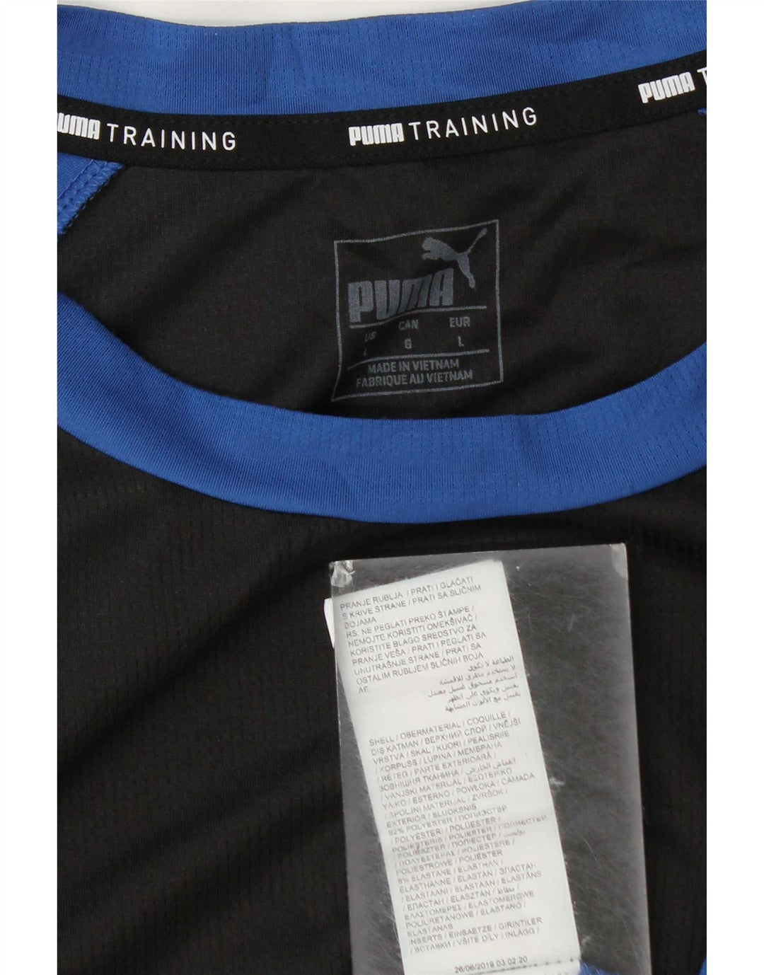 Ανδρικό T-Shirt Puma Top Large Blue Colourblock Πολυεστέρας