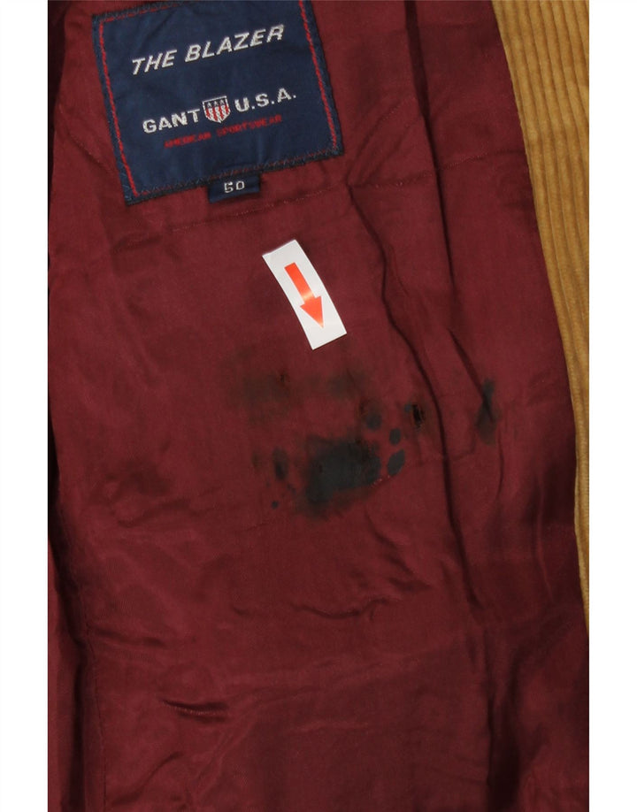 Gant Ανδρικό τζάκετ με 3 κουμπιά κοτλέ μπλέιζερ IT 50 μεγάλο μπεζ βαμβακερό