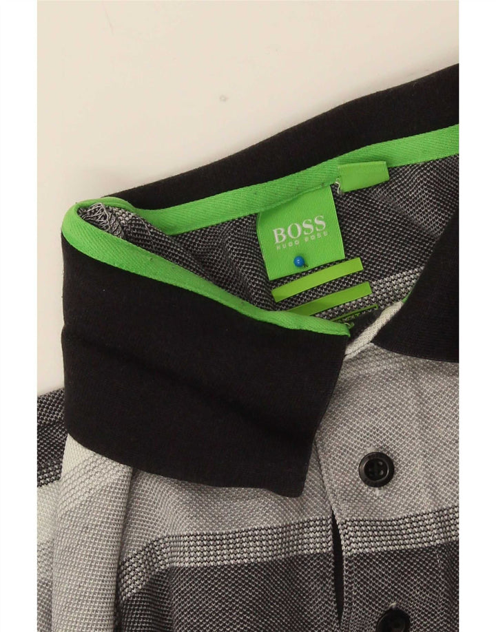 Ανδρικό πουκάμισο πόλο Hugo Boss με μεγάλο γκρι ριγέ