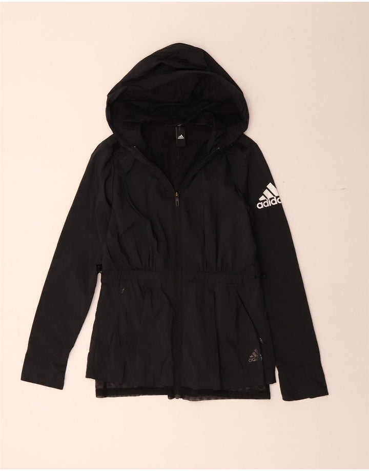 Adidas Γυναικείο μπουφάν βροχής με κουκούλα UK 10 Small Black Polyamide