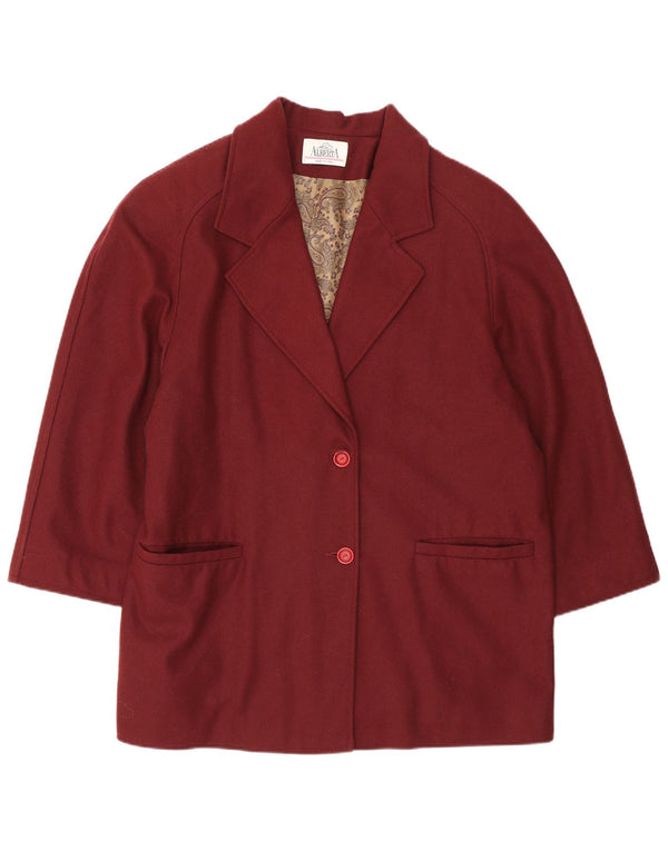 Vintage γυναικείο μπουφάν μπλέιζερ 3/4 μανίκι IT 49 XL μπορντό
