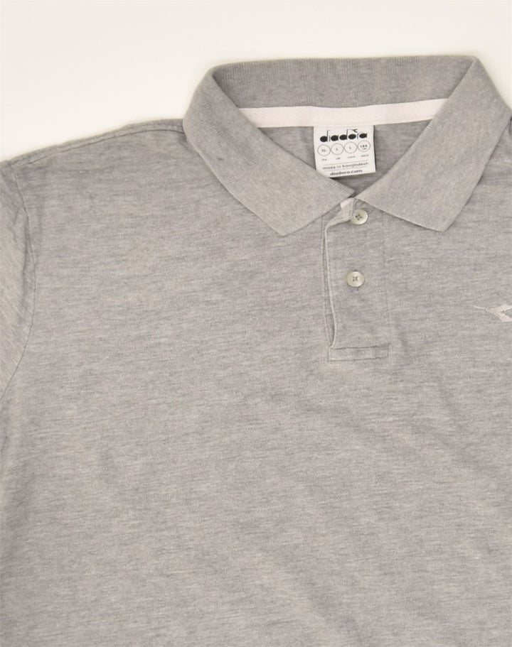 DIADORA Mens Polo Shirt Large Grey Cotton | Vintage Diadora | Thrift | Second-Hand Diadora | Used Clothing | Messina Hembry 