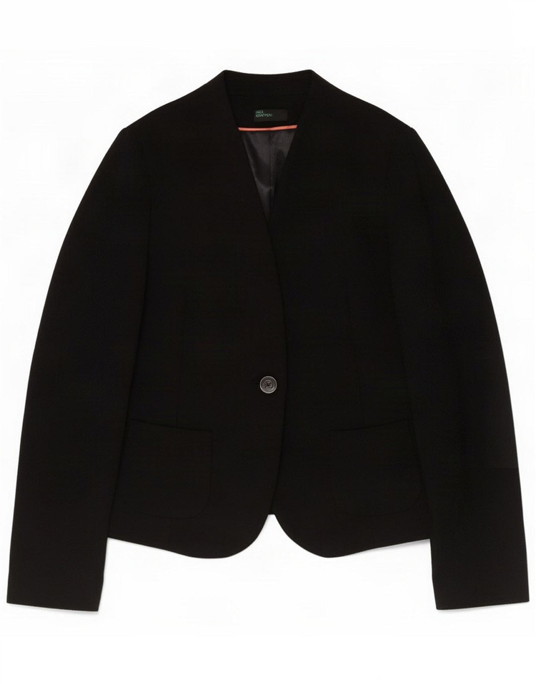 Benetton Womens 1 Button Blazer Jacket IT 42 Medium Black Polyester