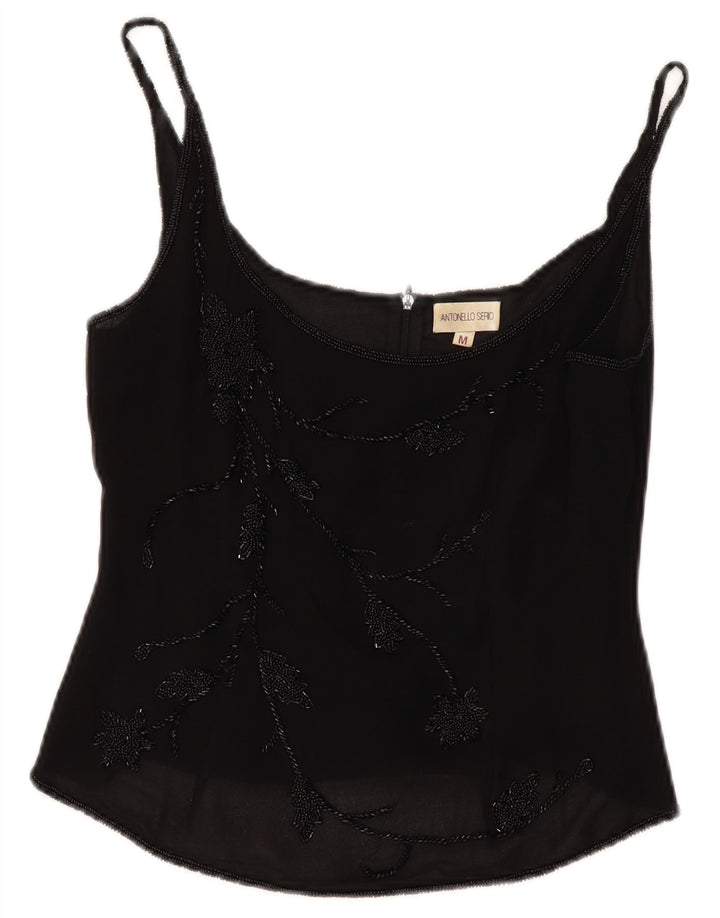 Antonello Serio Γυναικεία Cami Top UK 12 Medium Black Floral