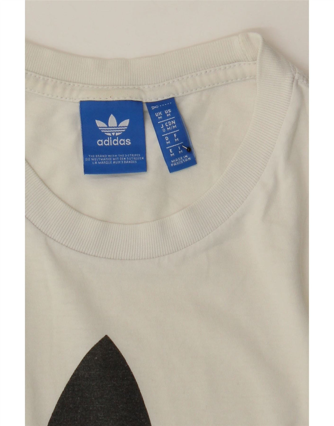 ADIDAS Mens Graphic T-Shirt Top Medium White Cotton Vintage Adidas and Second-Hand Adidas from Messina Hembry 
