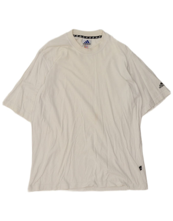 Ανδρικό T-Shirt Adidas Top UK 40/42 μεσαίο λευκό βαμβακερό