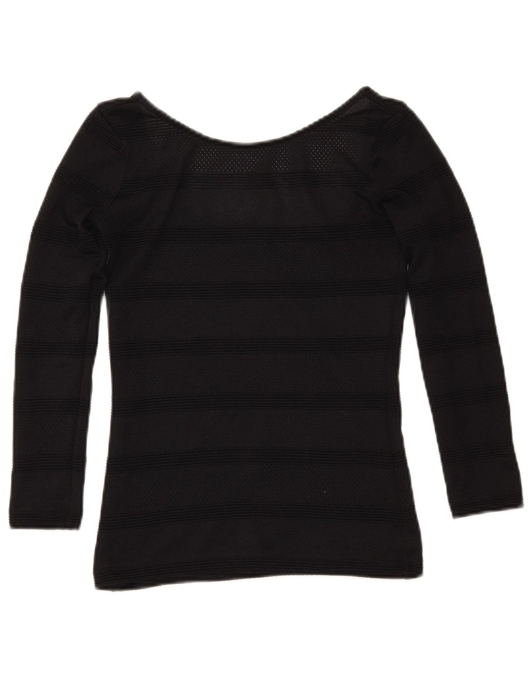 GUESS Γυναικείο Crop Boat Neck Jumper πουλόβερ UK 4 XS Μαύρο ριγέ