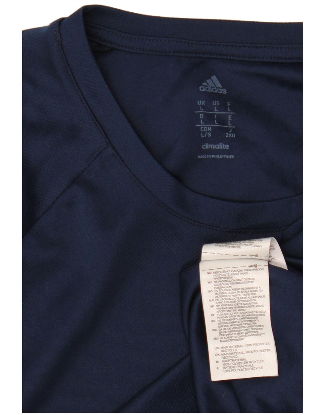 Ανδρικό γραφικό T-shirt Adidas Climalite Top Large Navy Blue Polyester