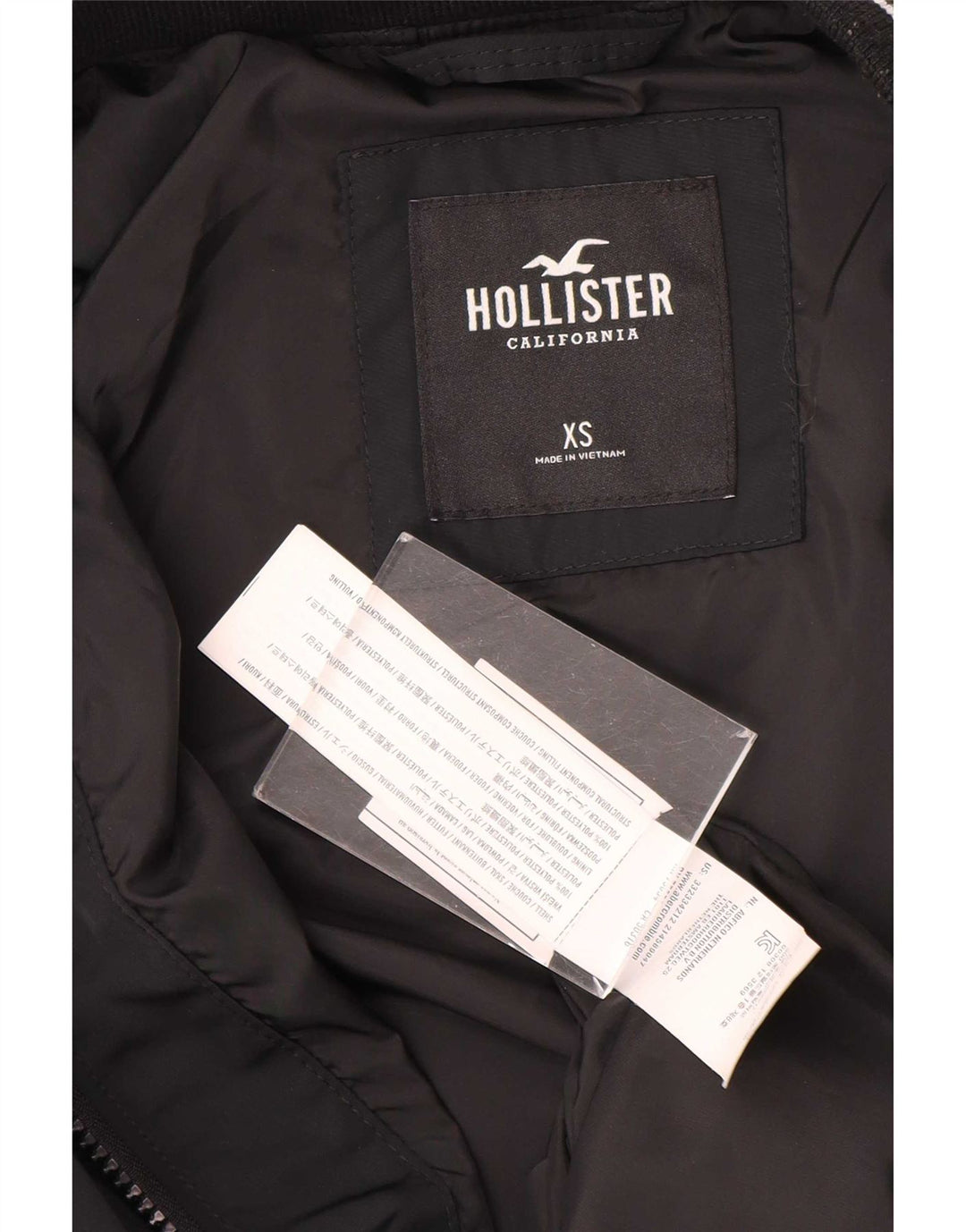 Ανδρικό μπουφάν Hollister Bomber UK 34 XS Μαύρο ριγέ πολυεστέρα