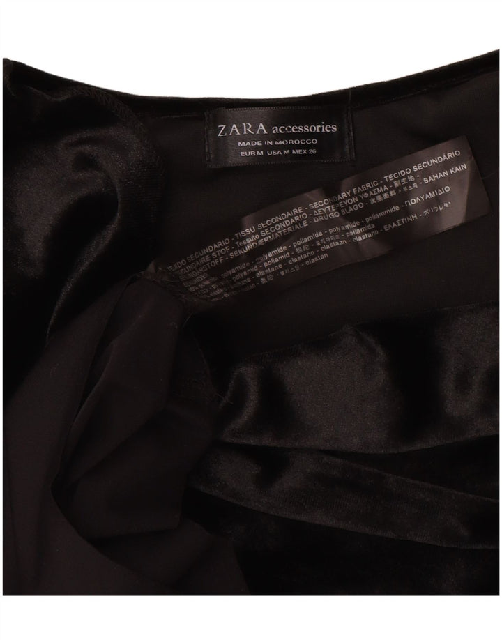 Zara Γυναικείο Βελούδινο Φορμάκι UK 14 Medium Black Polyamide
