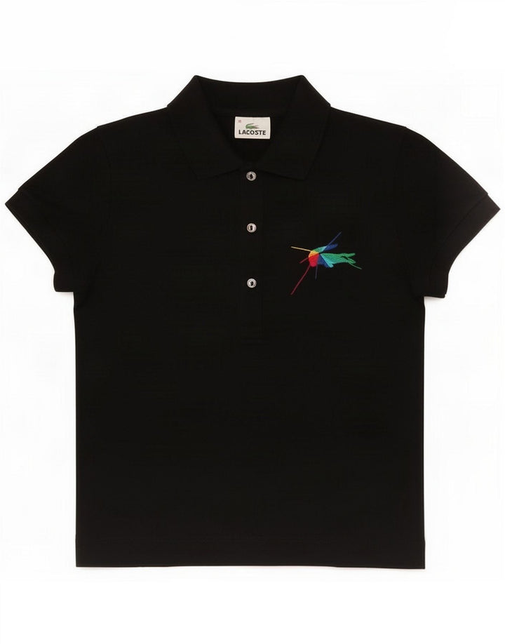 Lacoste γυναικείο μπλουζάκι πόλο Μέγεθος 38 Μεσαίο μαύρο βαμβακερό