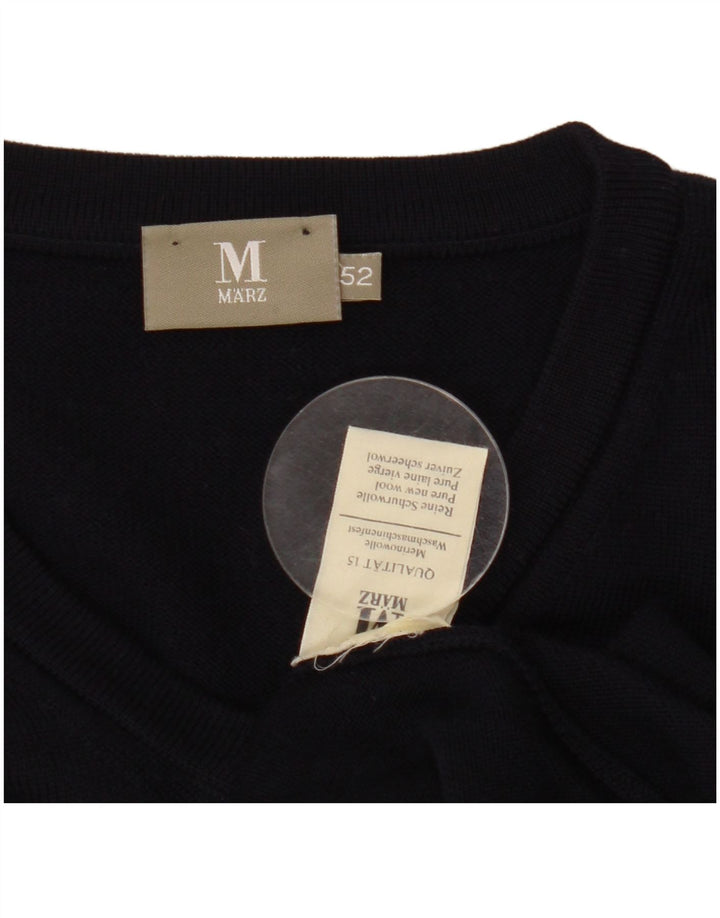 MARZ Ανδρικό πουλόβερ με λαιμόκοψη με V λαιμόκοψη IT 52 Μεγάλο Μαλλί Navy Blue