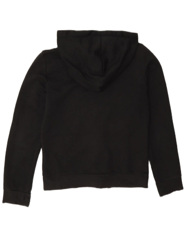 Adidas Womens Graphic Zip Hoodie Sweater UK 10 Small Black Cotton