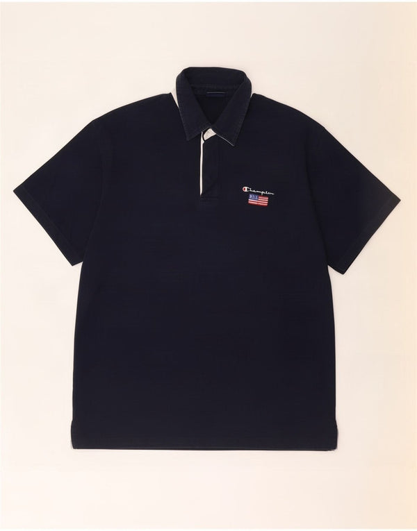 Champion Mens Polo Shirt XL Navy Blue Cotton