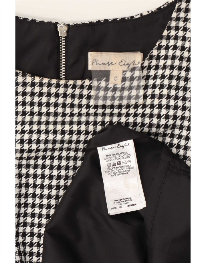 Φόρεμα Phase Eight Shift UK 12 Medium Black Houndstooth Polyester