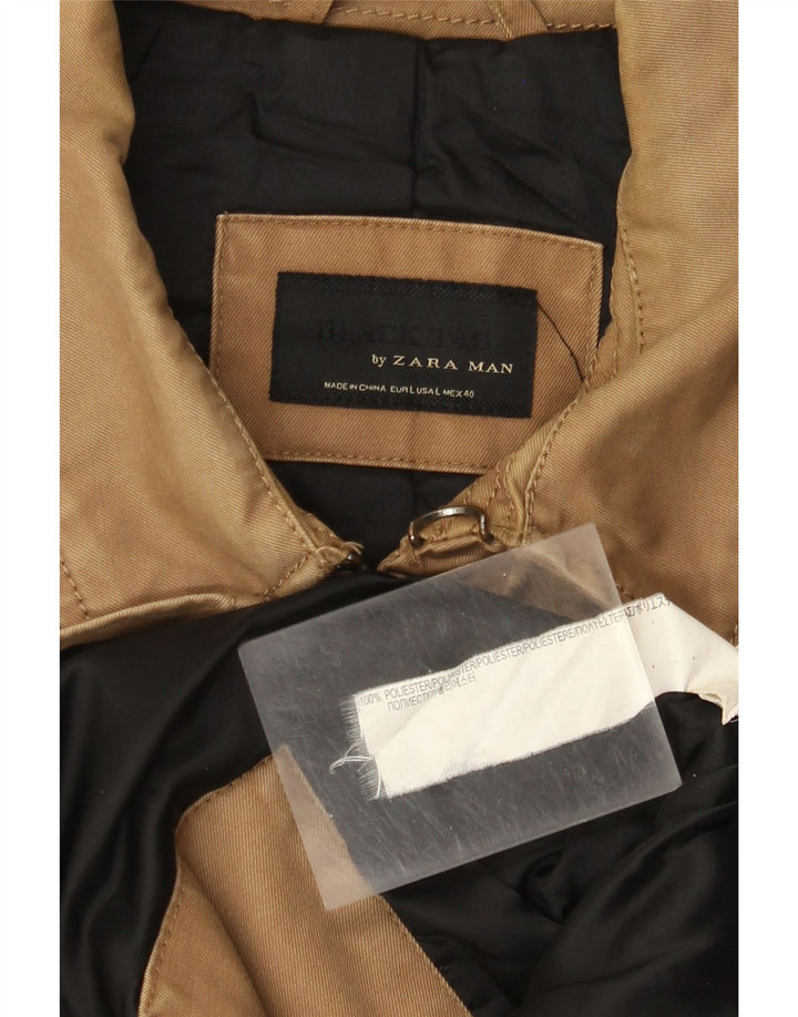 Zara Ανδρικό Military Jacket UK 40 Large Brown Polyester