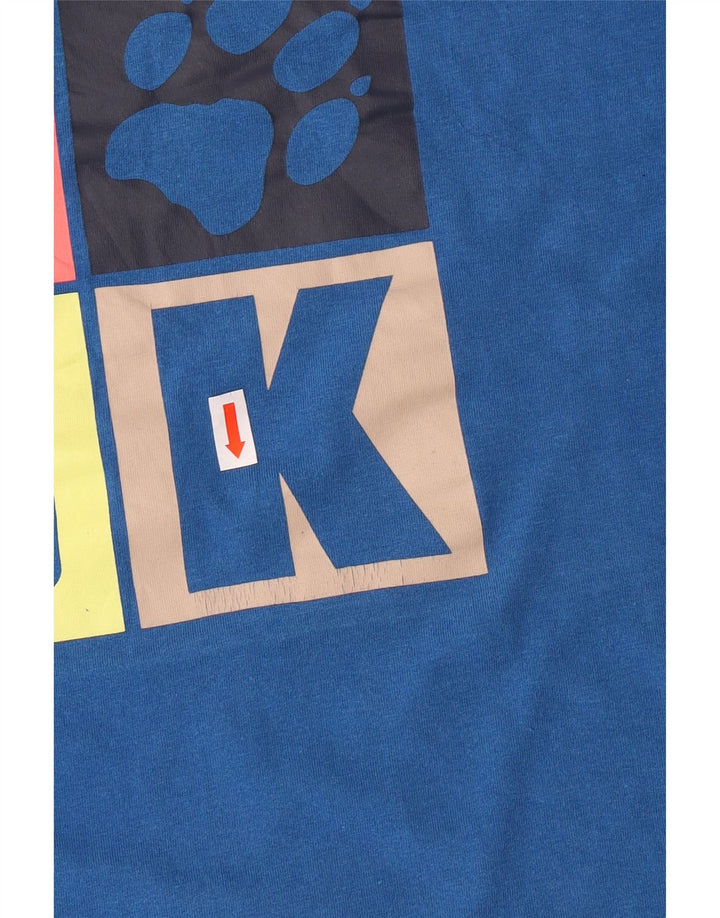 Jack Wolfskin γυναικείο γραφικό μπλουζάκι UK 22/24 2XL μπλε βαμβακερό