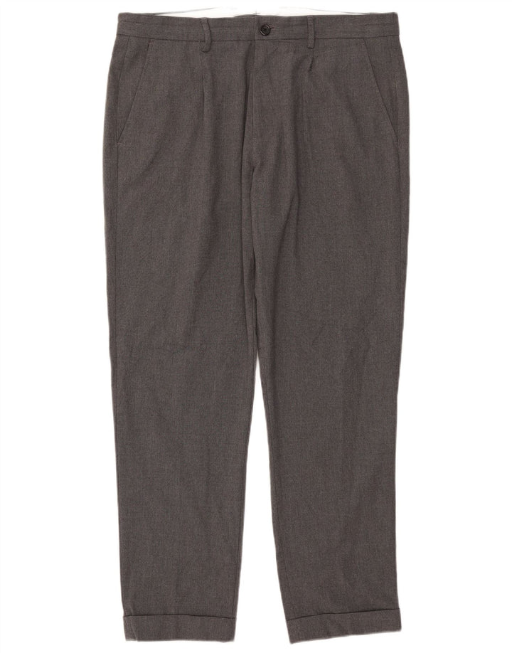 Zara Ανδρικό ίσιο παντελόνι Chino EU 44 Large W34 L29 Grey Polyester
