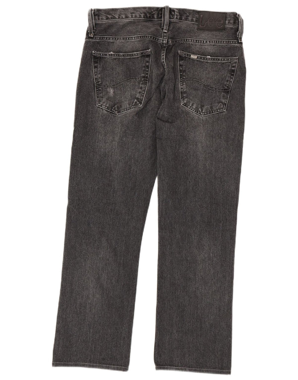 LEE Mens Knox Distressed Straight Jeans W32 L29 Grey Cotton