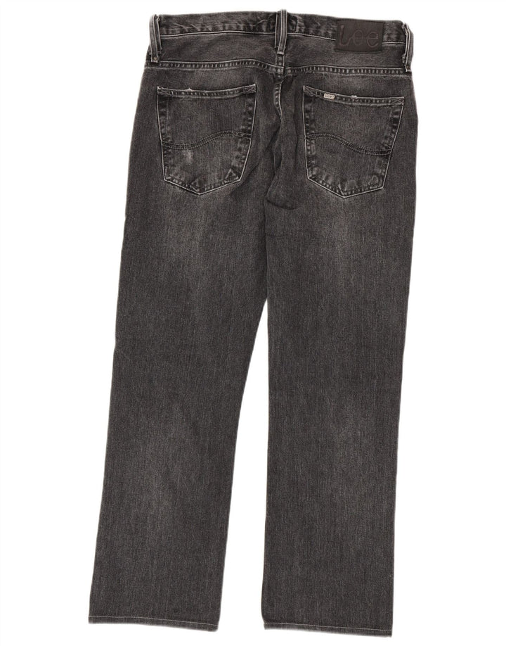 LEE Mens Knox Distressed Straight Jeans W32 L29 Γκρι βαμβακερό