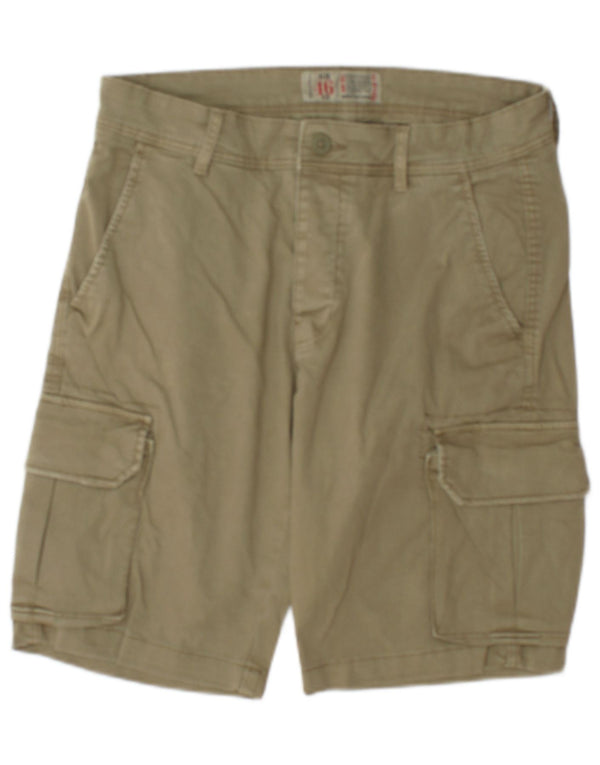 Grand & Hills Mens Regular Fit Cargo Shorts IT 46 Small W29 Green Cotton