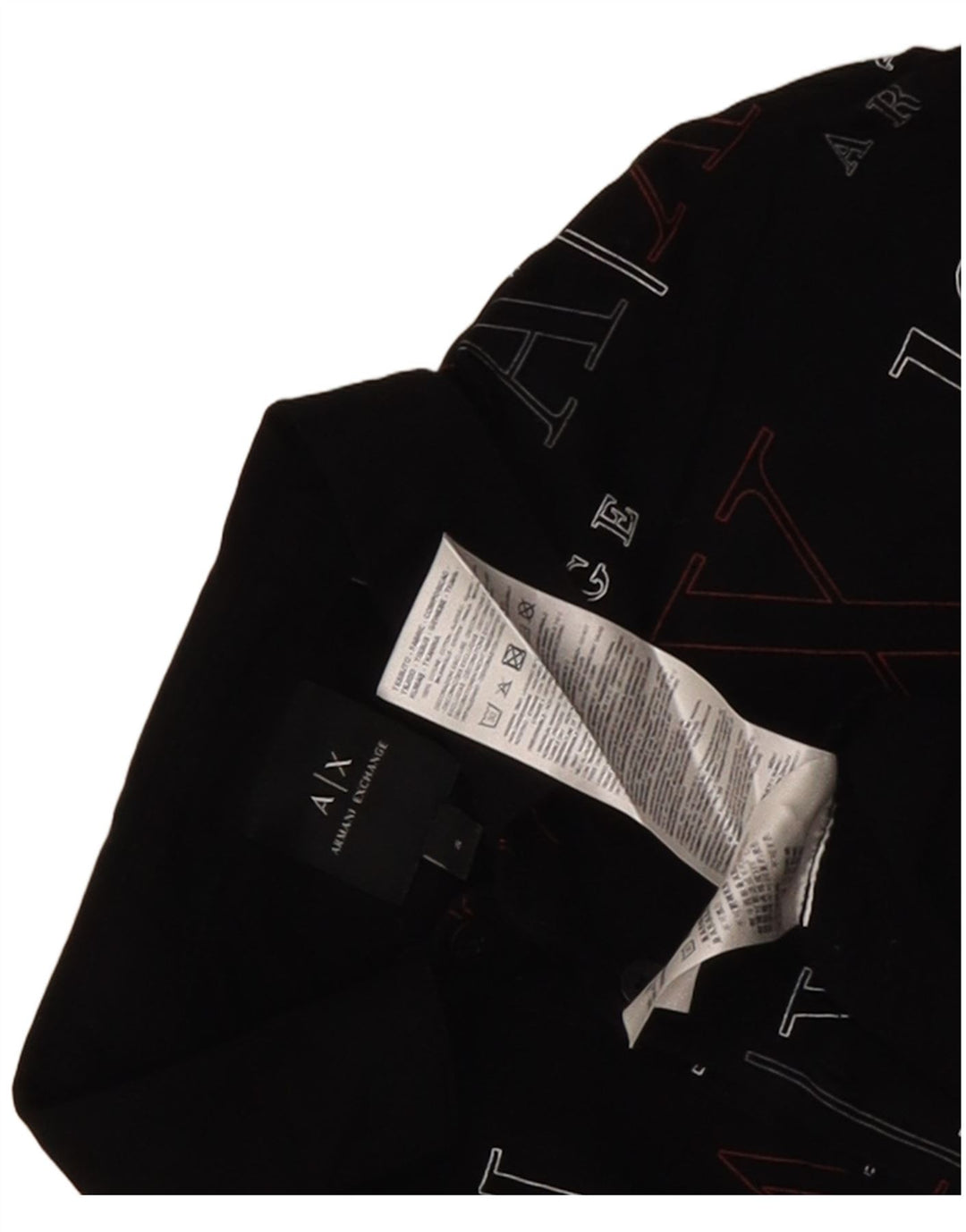 Armani Exchange Ανδρικό γραφικό πόλο μπλουζάκι μικρό μαύρο βαμβακερό
