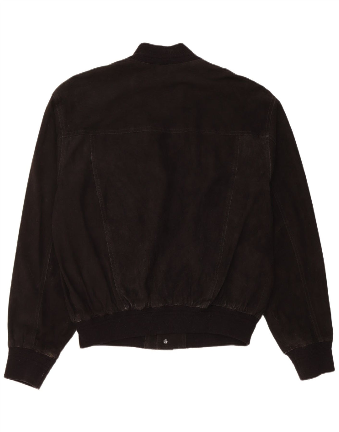 Vintage Ανδρικό Suede Bomber Jacket IT 54 2XL Μαύρο Δερμάτινο
