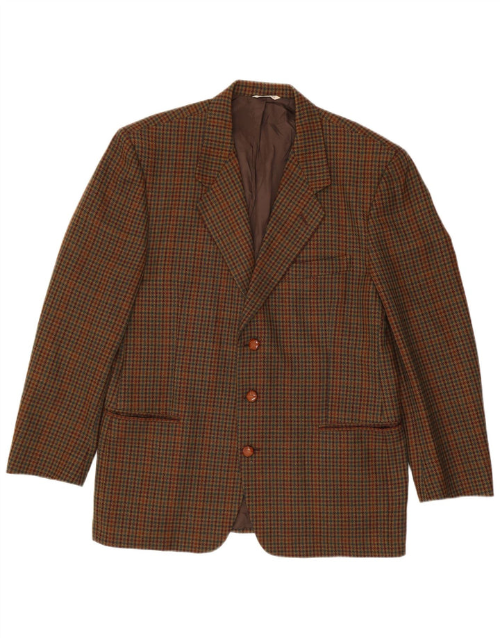 Visconti Ανδρικό σακάκι σακάκι με 3 κουμπιά IT 52 XL Καφέ Houndstooth Lambswool