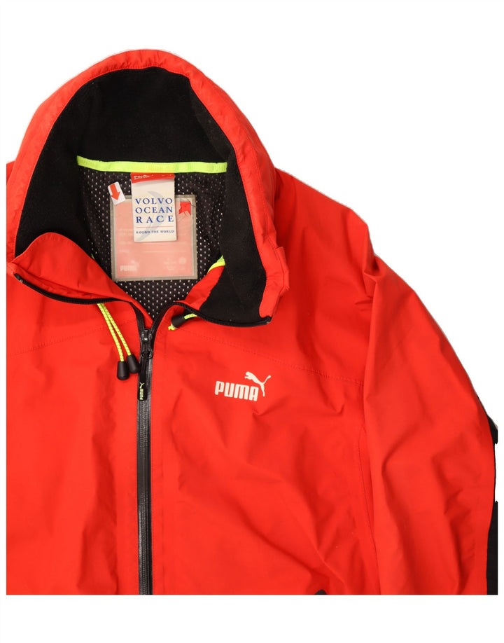 PUMA Mens Graphic Bomber Jacket UK 36 Small Red Nylon Vintage Puma and Second-Hand Puma from Messina Hembry 