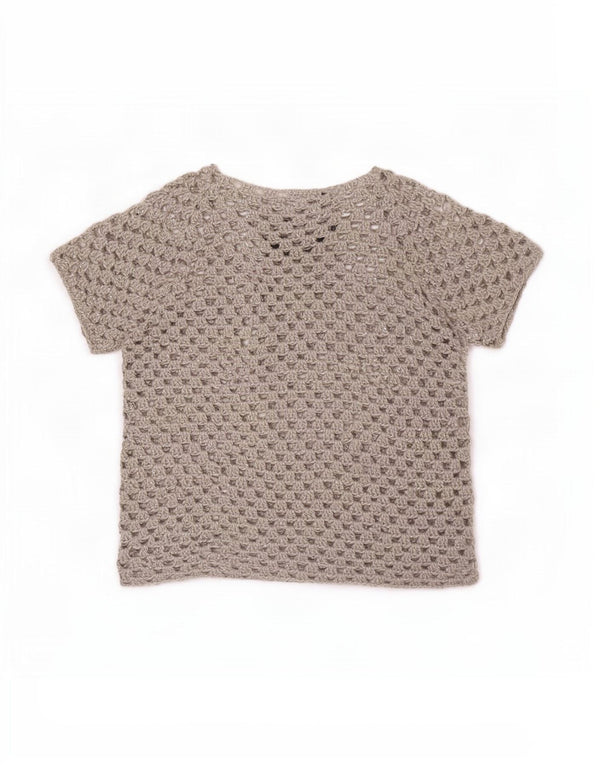 Vintage Γυναικεία See Through Μπλούζα Top UK 16 Large Grey Floral