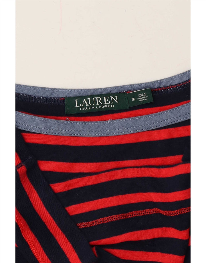 Ralph Lauren Γυναικείο T-Shirt Top UK 14 Μεσαίο κόκκινο ριγέ