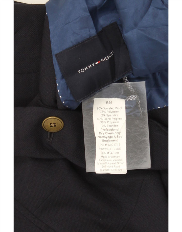TOMMY HILFIGER Ανδρικό σακάκι 2 κουμπιών UK 36 Small Navy Blue Wool