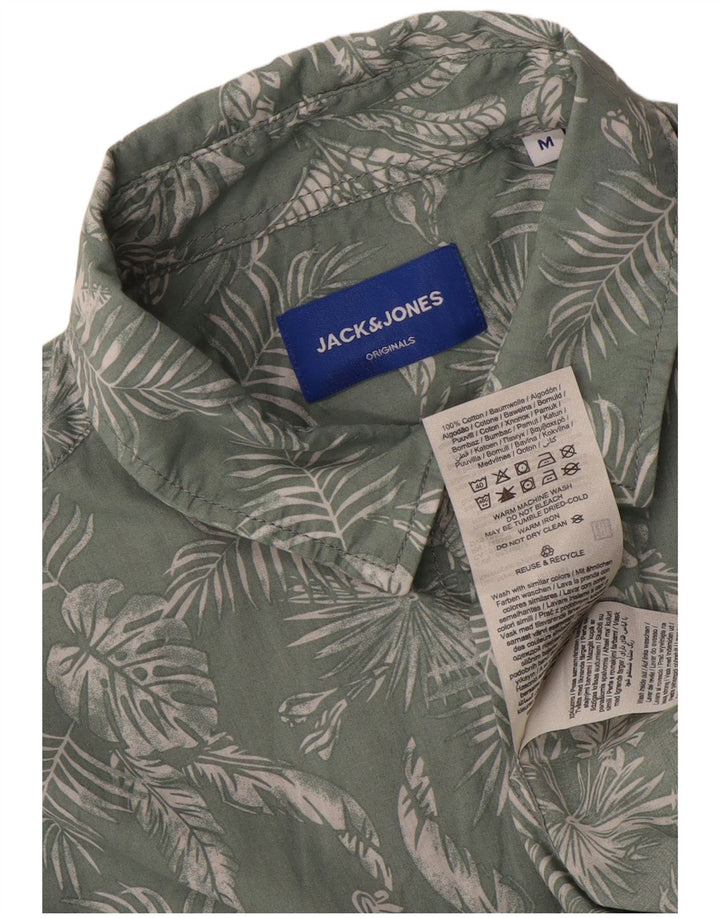 Jack & Jones Ανδρικό κοντομάνικο πουκάμισο Μεσαίο πράσινο φλοράλ βαμβακερό