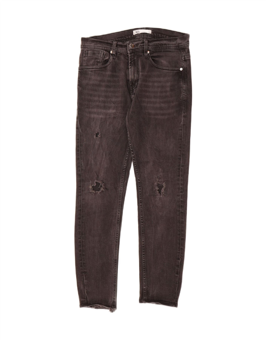 ZARA Mens Distressed Slim Jeans W40 L27 Black Vintage Zara and Second-Hand Zara from Messina Hembry 
