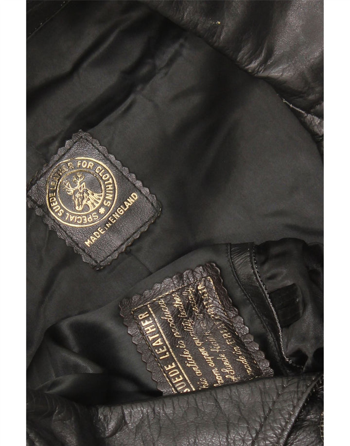 Vintage Ανδρικό Δερμάτινο Παλτό UK 40 Large Black Leather