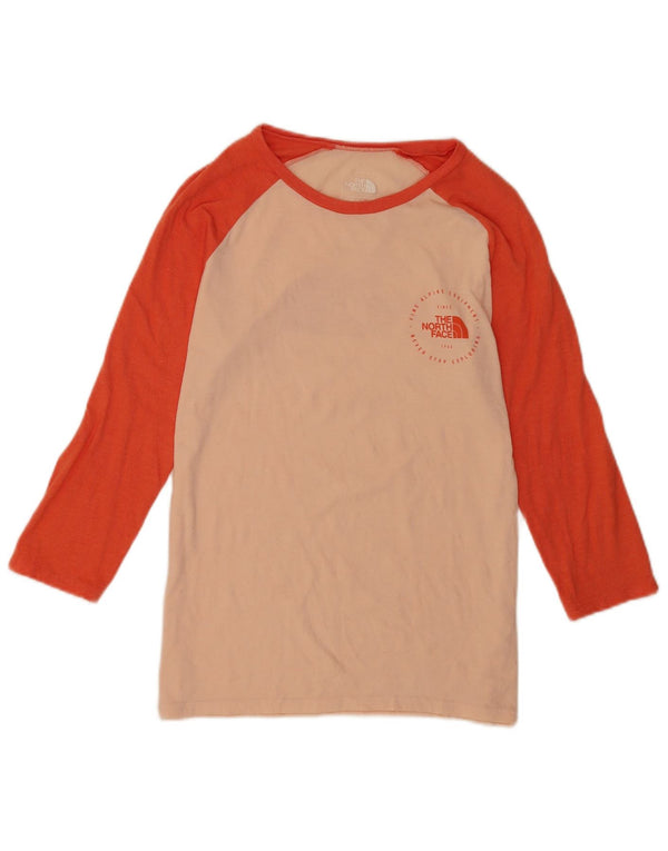 The North Face γυναικεία γραφικά τοπ 3/4 μανίκια UK 12 Medium Pink Colourblock