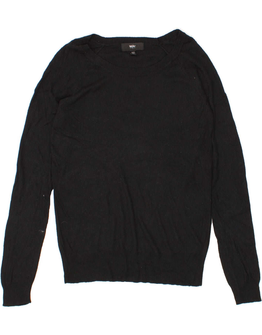 MOSSIMO Womens Boat Neck Jumper Sweater UK 12 Medium Black Nylon Vintage Mossimo and Second-Hand Mossimo from Messina Hembry 