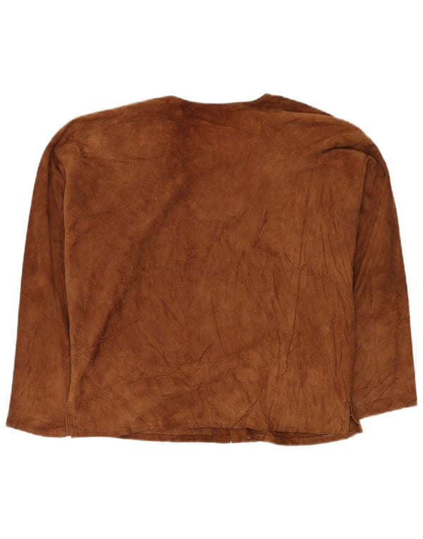 VINTAGE Γυναικείο Suede Jacket UK 14 Large Brown