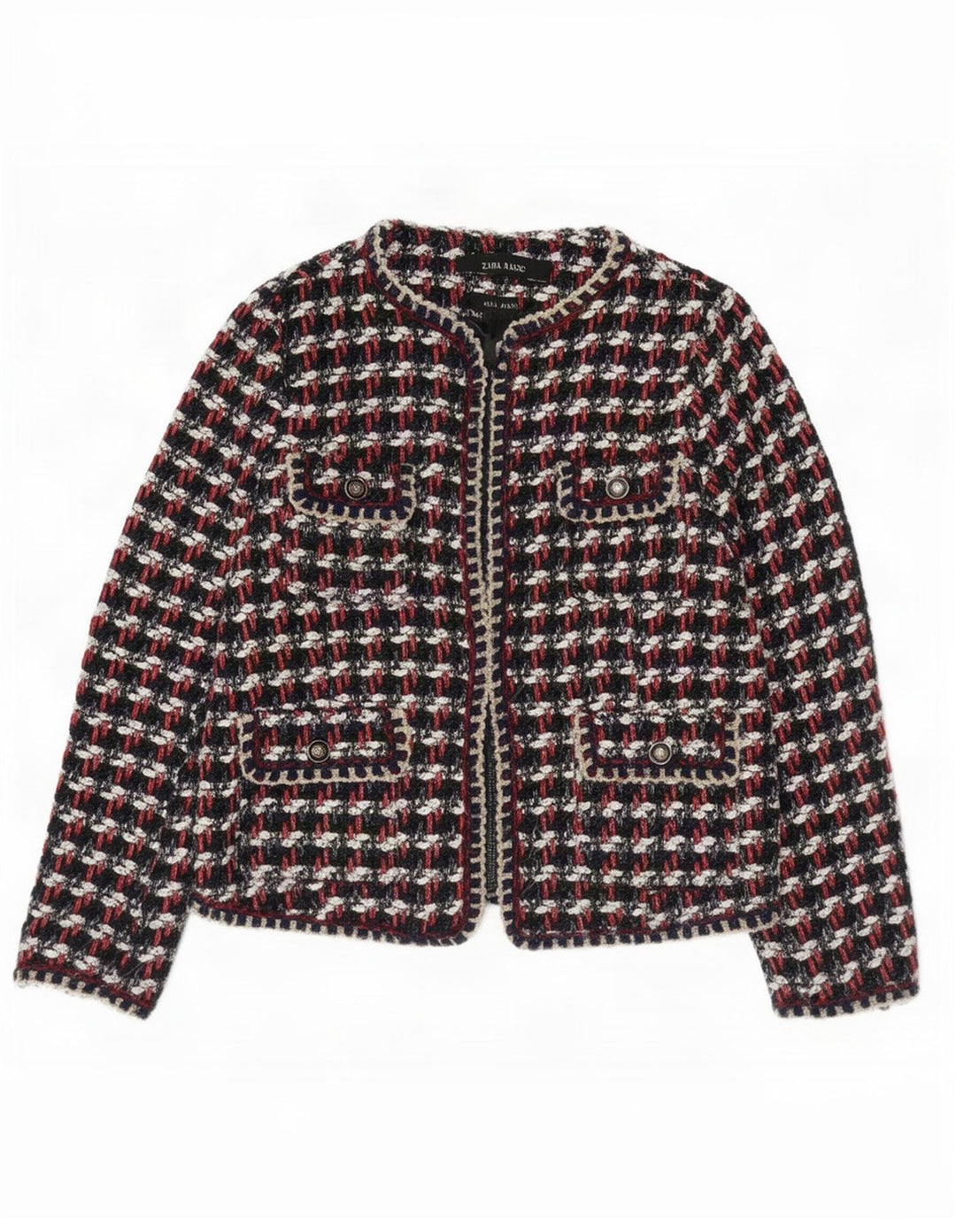 Zara Γυναικείο μπουφάν blazer κανονικής εφαρμογής UK 10 Μικρό πολύχρωμο τσεκ