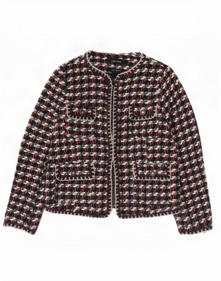 Zara Γυναικείο μπουφάν blazer κανονικής εφαρμογής UK 10 Μικρό πολύχρωμο τσεκ