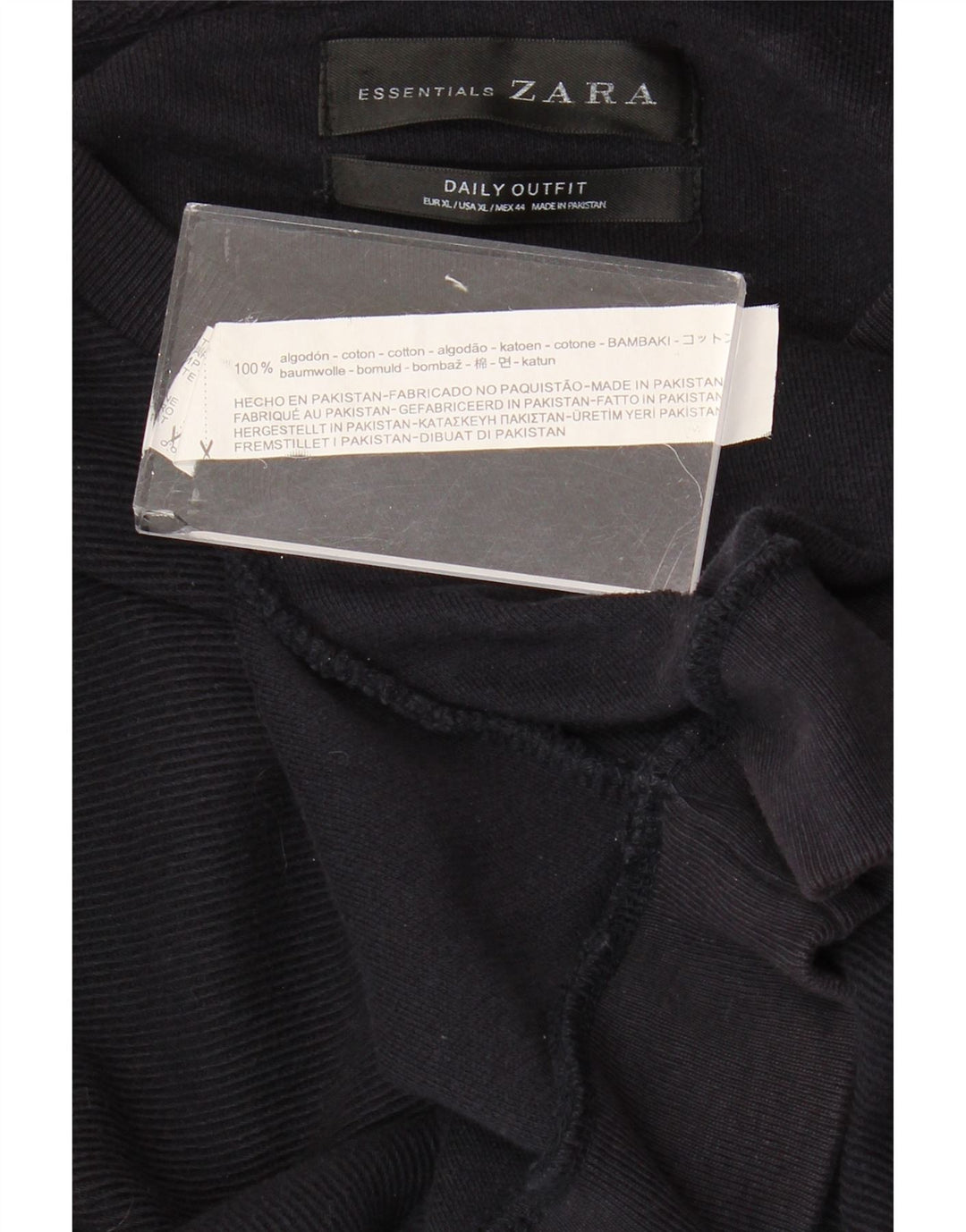 Ανδρικό πουλόβερ ZARA Crew Neck Jumper XL Navy Blue Cotton