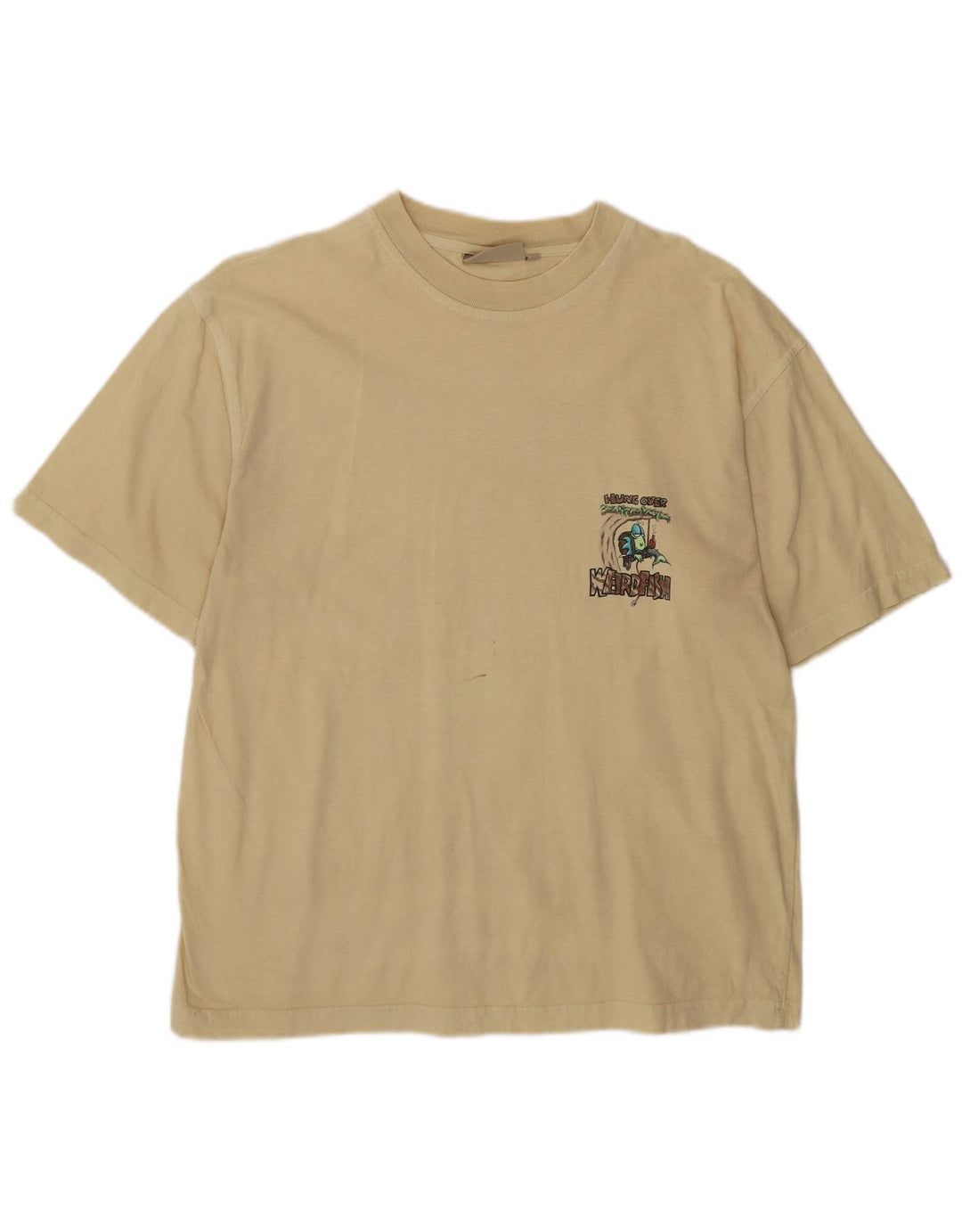 Μπλουζάκι Weird Fish Graphic T-Shirt Top Medium Beige Βαμβακερό