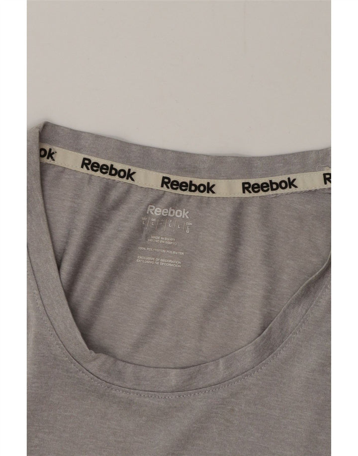 REEBOK Γυναικείο T-Shirt Top UK 16 Large Grey Polyester