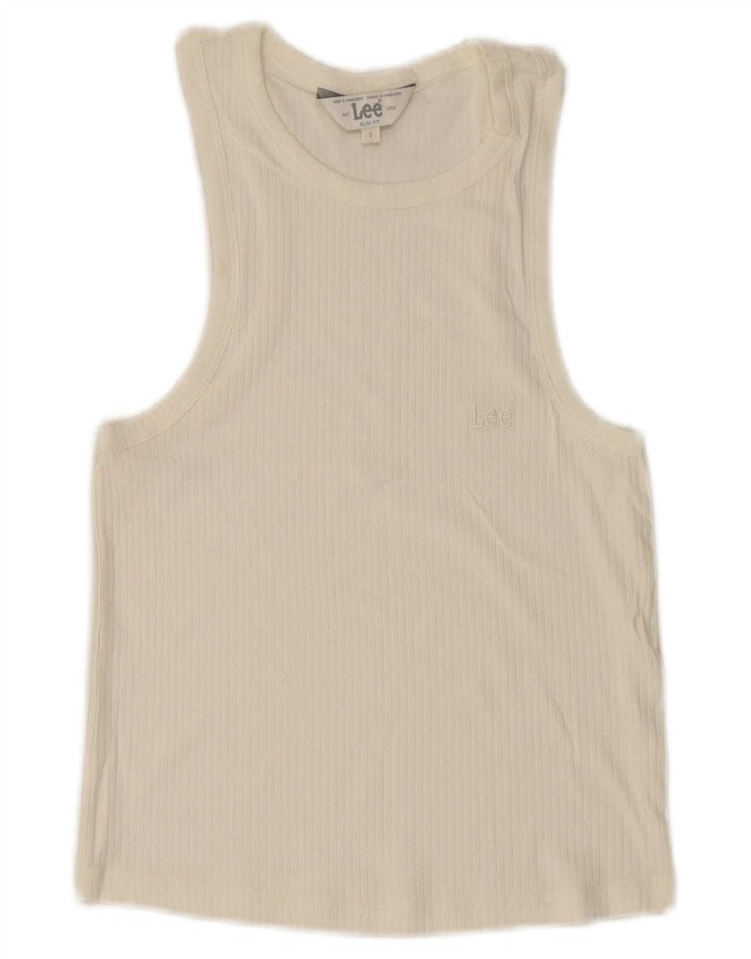 Lee Womens Crop Slim Fit Top UK 8 Small White